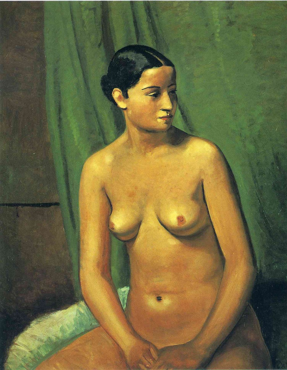 The female nude in front of green hanging by Andre Derain