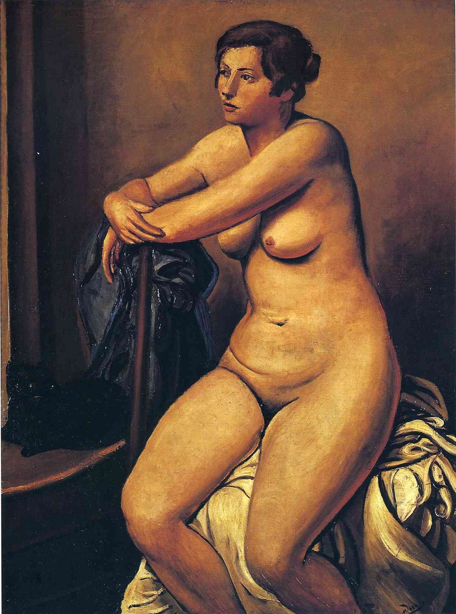 The nude female near the cat by Andre Derain