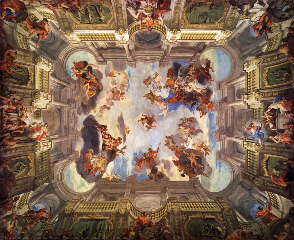 Deeds of Hercules and His Apotheosis by Andrea Pozzo