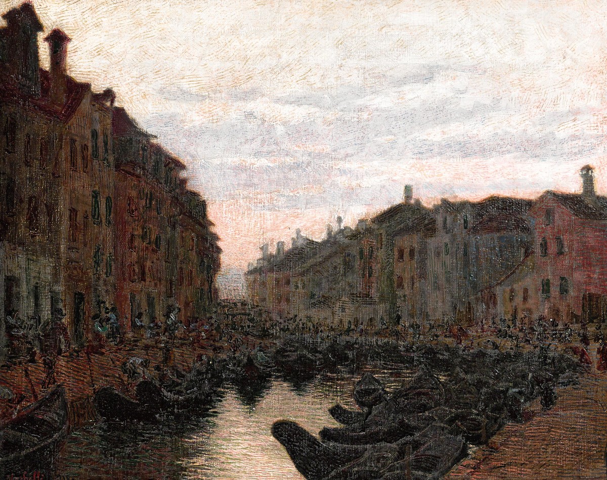 View of Burano by Angelo Morbelli