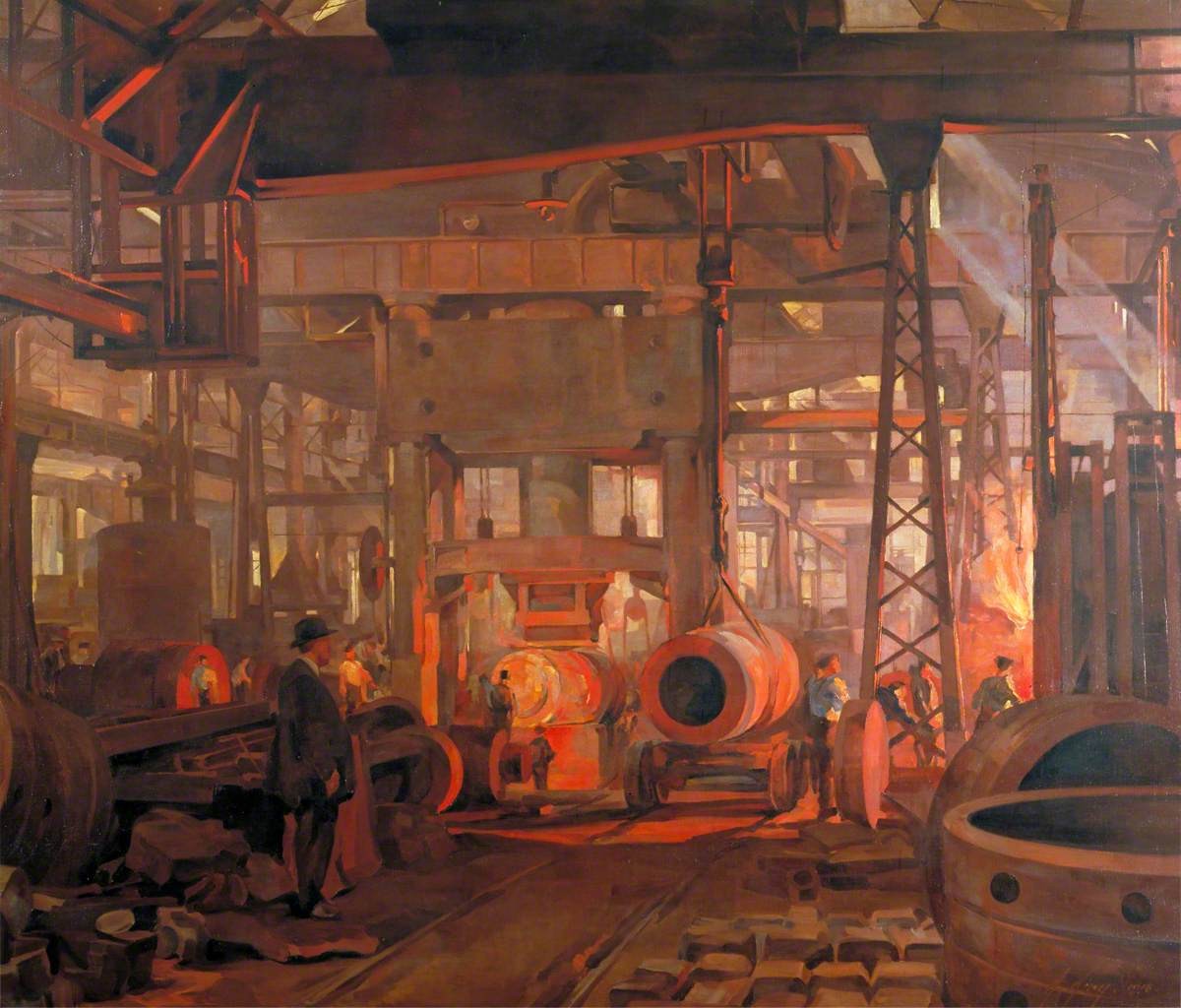 The ’L‘ Press: Forging the Jacket of An 18 Inch Gun, Armstrong Whitworth Works, Openshaw by Anna Airy
