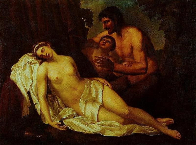 Venus inebriated by a Satyr (La Nuda) by Annibale Carracci
