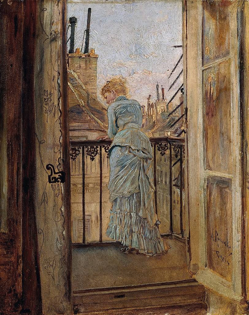 On the balcony by Anton Romako