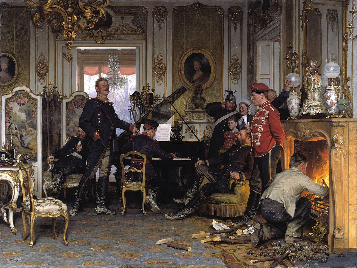 A Billet Outside Paris by Anton von Werner