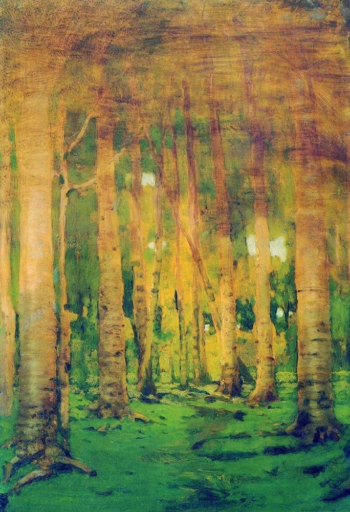 A Birch Grove. Spots of sunlight by Arkhyp Kuindzhi