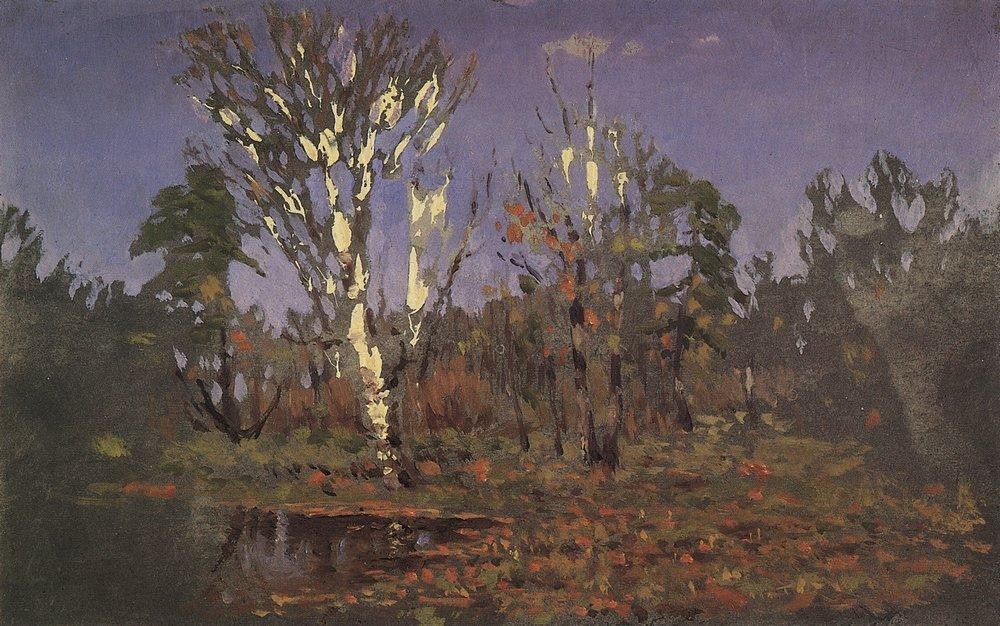A grove with birch by Arkhyp Kuindzhi