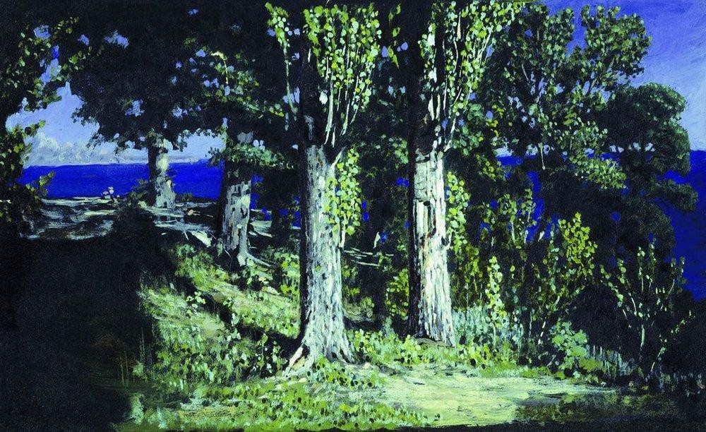 Cypresses on a Seashore. The Crimea by Arkhyp Kuindzhi