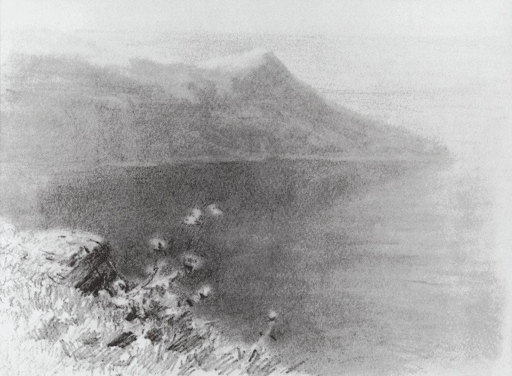 Mountains on the shore by Arkhyp Kuindzhi