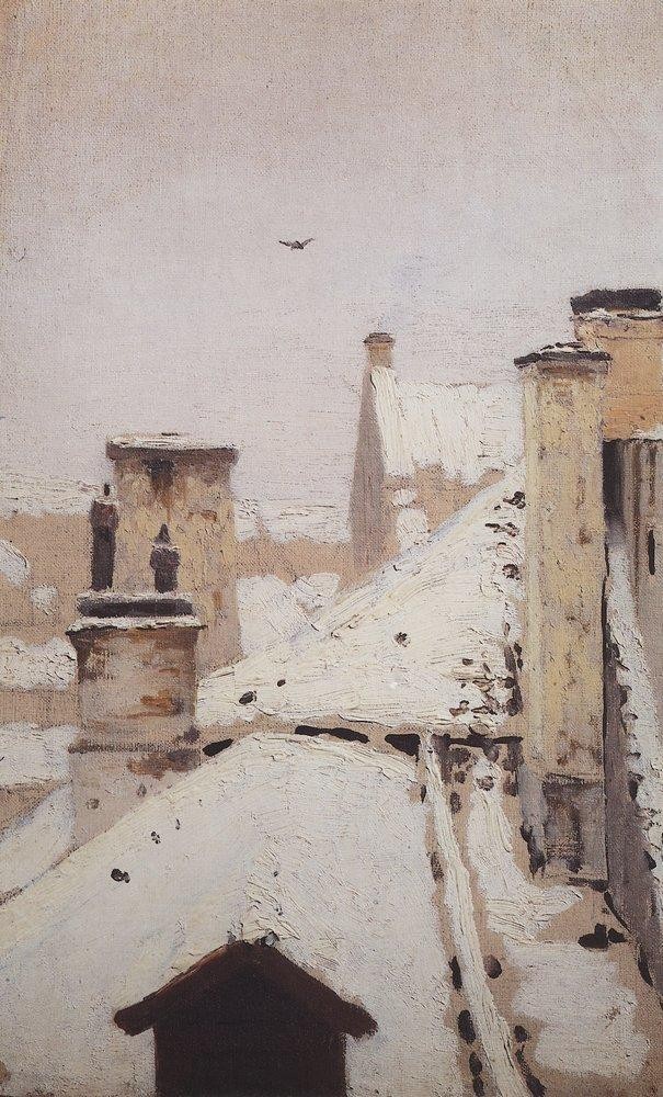 Roofs. Winter by Arkhyp Kuindzhi