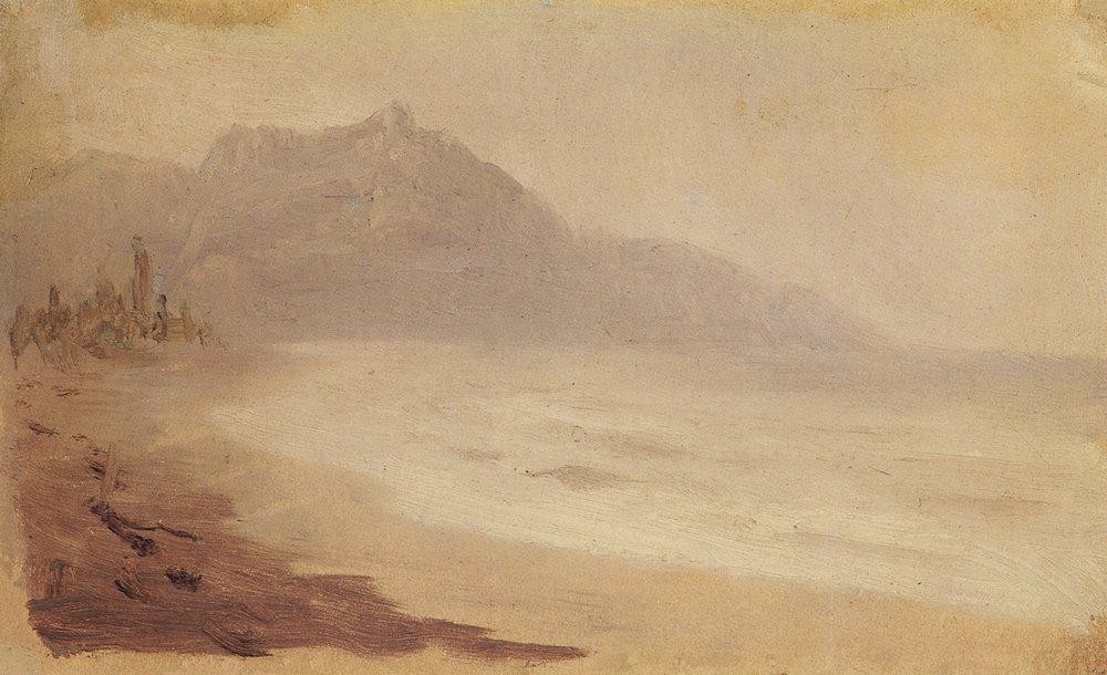 Sea coast. View of Mount Demerdzhi by Arkhyp Kuindzhi