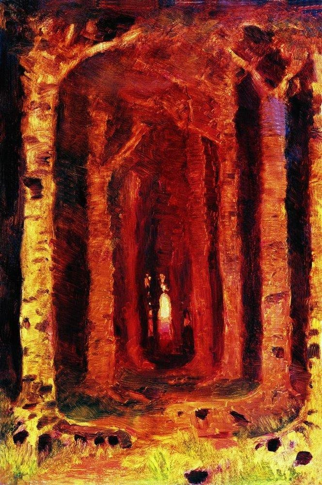 Sunset in the forest by Arkhyp Kuindzhi