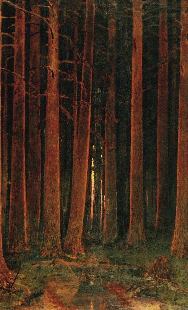 Sunset in the forest by Arkhyp Kuindzhi
