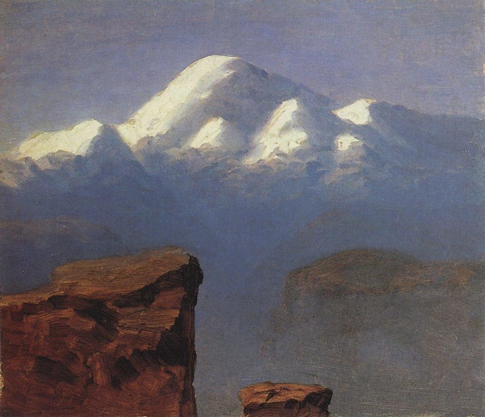 The top of Mount Elbrus in the Sunlight by Arkhyp Kuindzhi