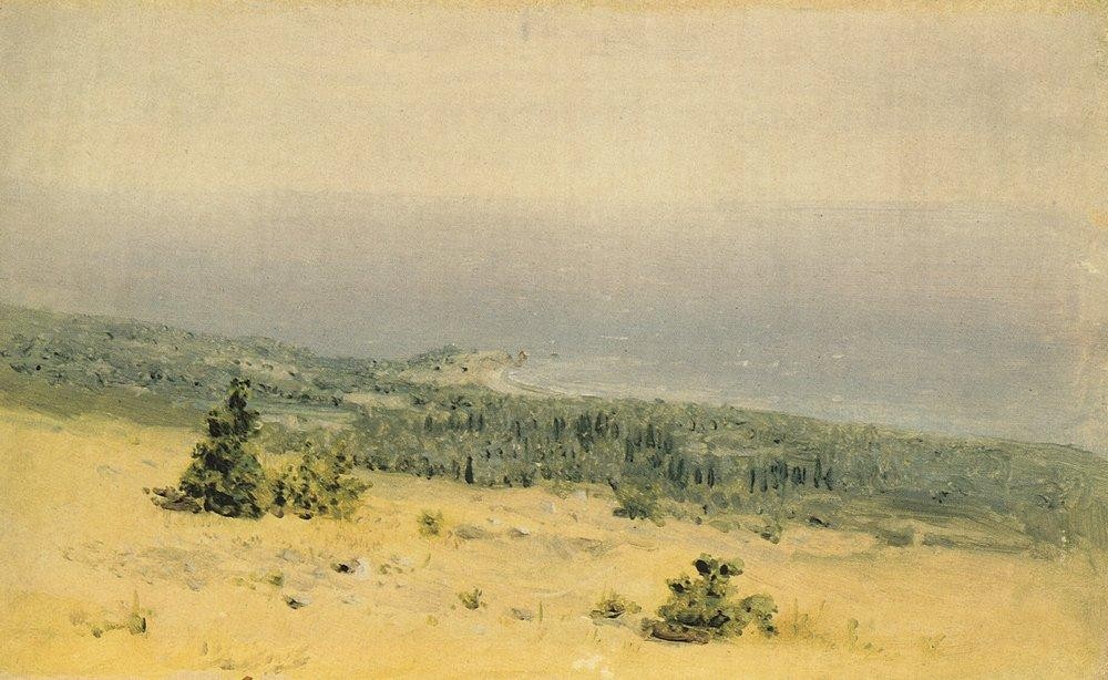 View of the beach and sea from the mountains. Crimea by Arkhyp Kuindzhi