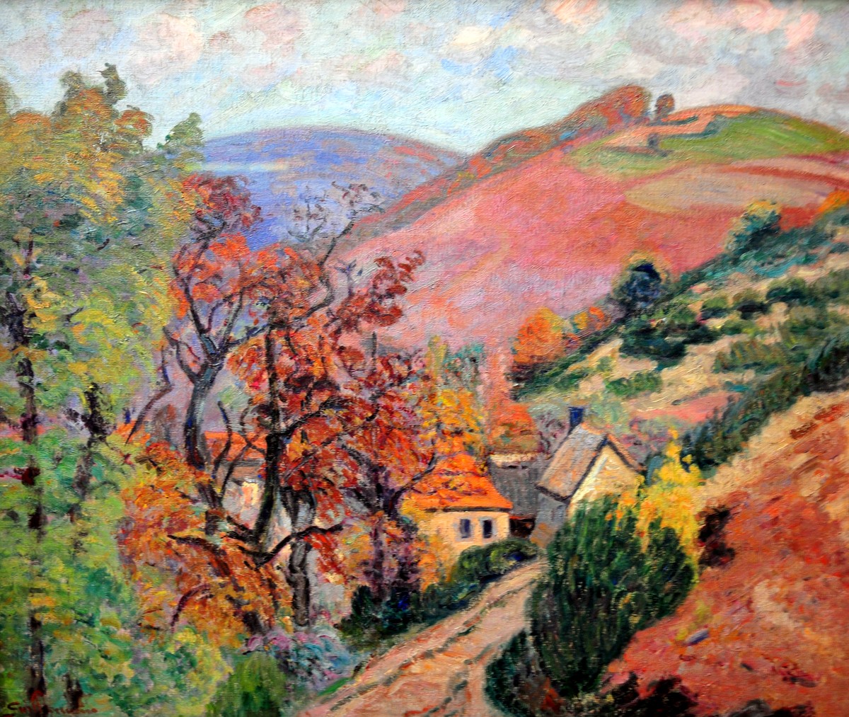 Mountain Landscape - Pontgibaud, village in Peschadoire by Armand Guillaumin