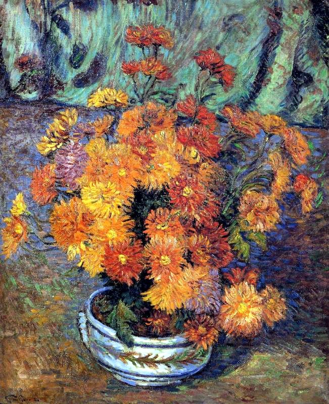 Vase de chrysanthemes by Armand Guillaumin