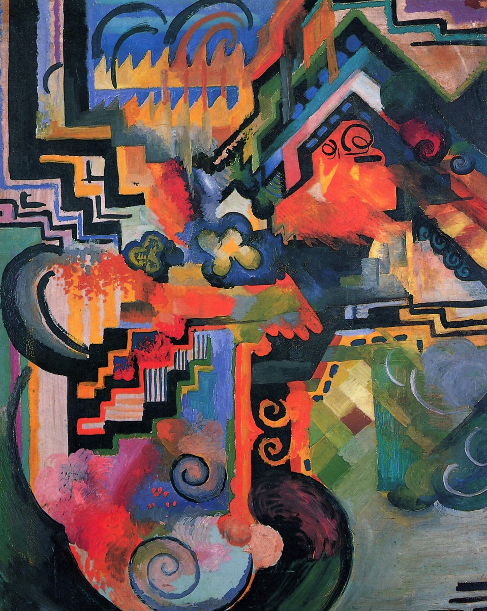 Colored Composition (Homage to Johann Sebastian Bach) by August Macke