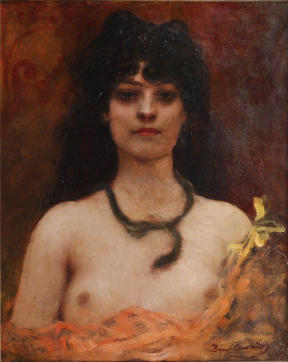 Portrait of a Nude Lady, Bust Length by Benjamin Constant