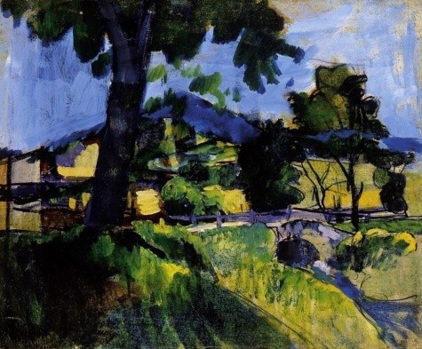 Landscape by a Brook by Bertalan Por