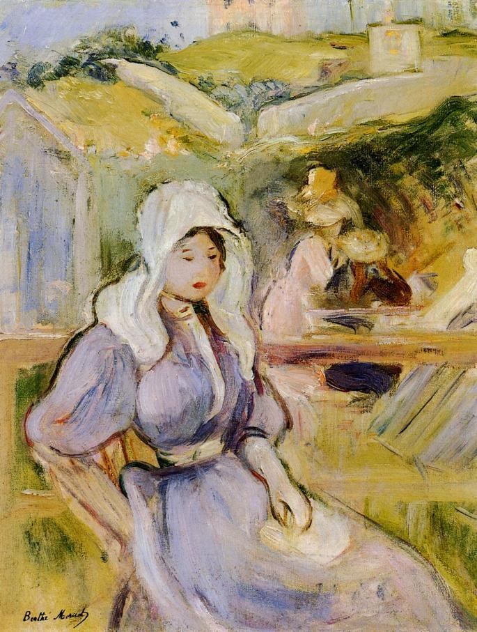 On the Beach at Portrieux by Berthe Morisot