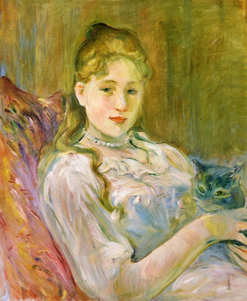 Young Girl with Cat by Berthe Morisot