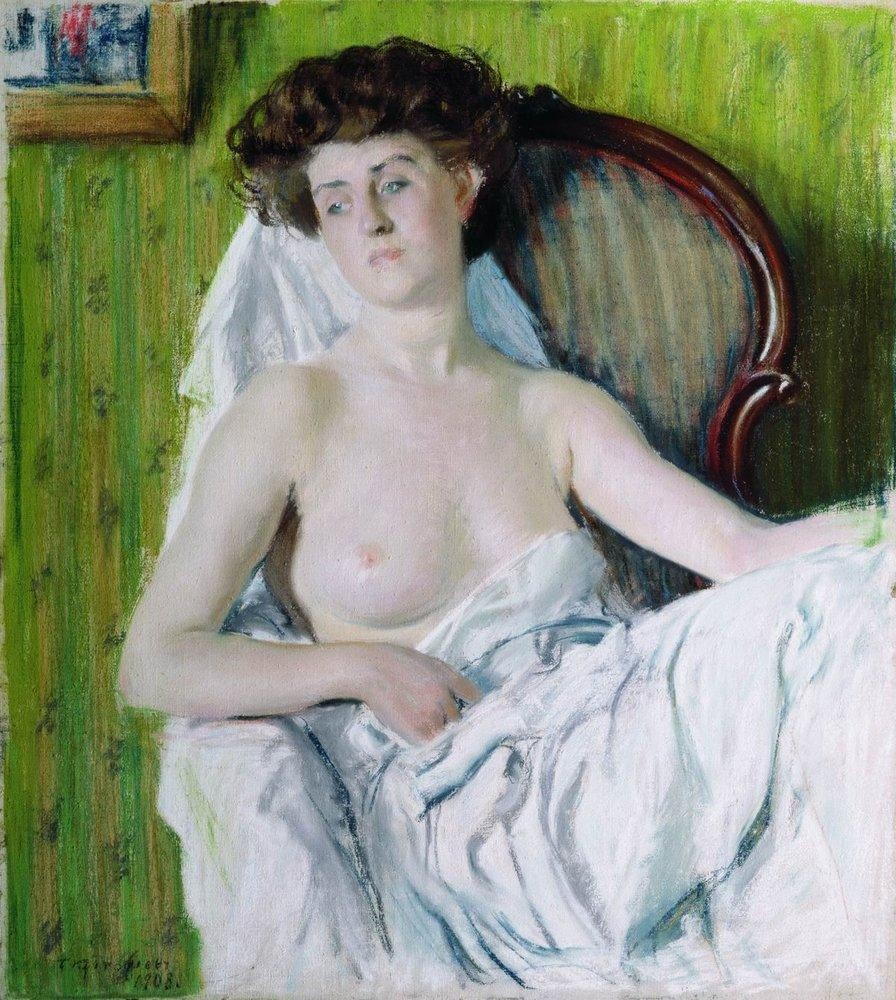 Portrait of a Lady. Model by Boris Kustodiev