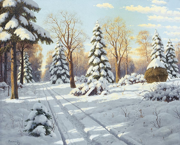 WINTER LANDSCAPE by Boris Vasilievich Bessonov