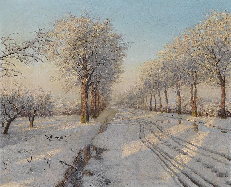 WINTER SUNSET by Boris Vasilievich Bessonov