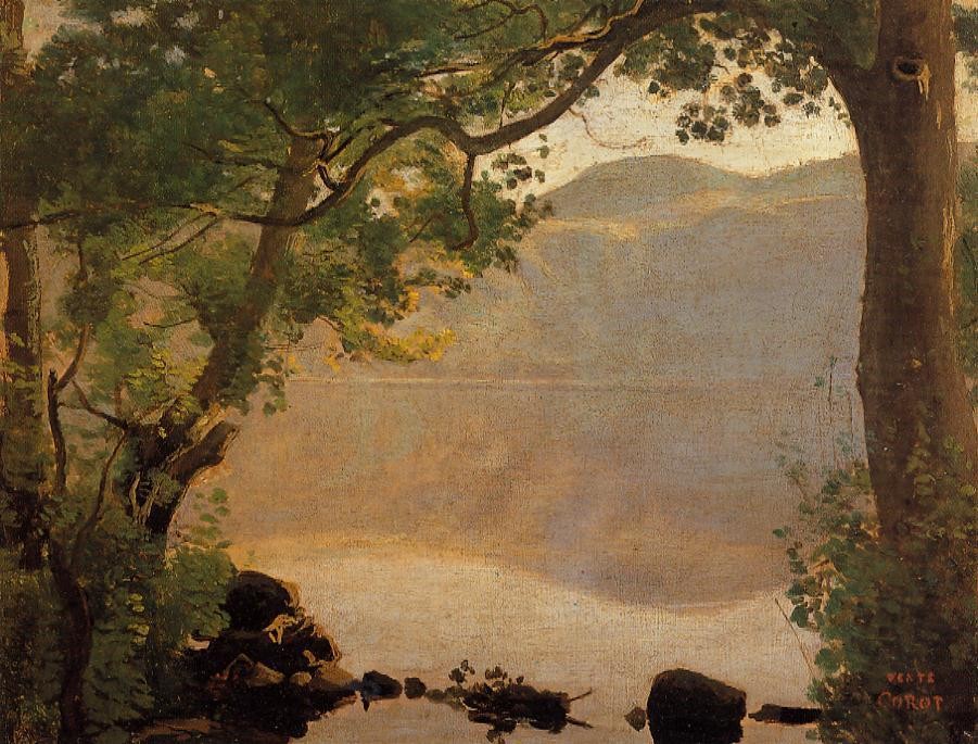 Lake Nemi, Seen through Trees by Camille Corot