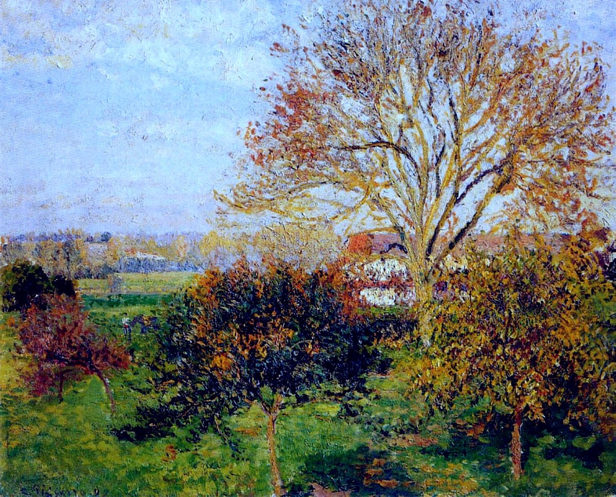 Autumn morning at Eragny by Camille Pissarro