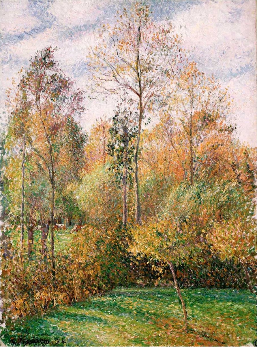 Autumn, Poplars by Camille Pissarro