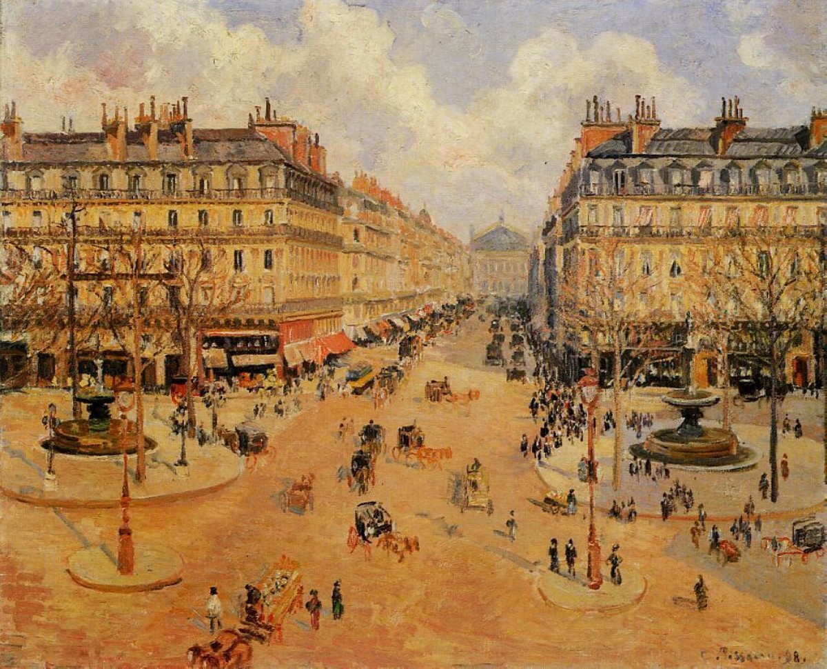 Avenue de l'Opera Morning Sunshine by Camille Pissarro