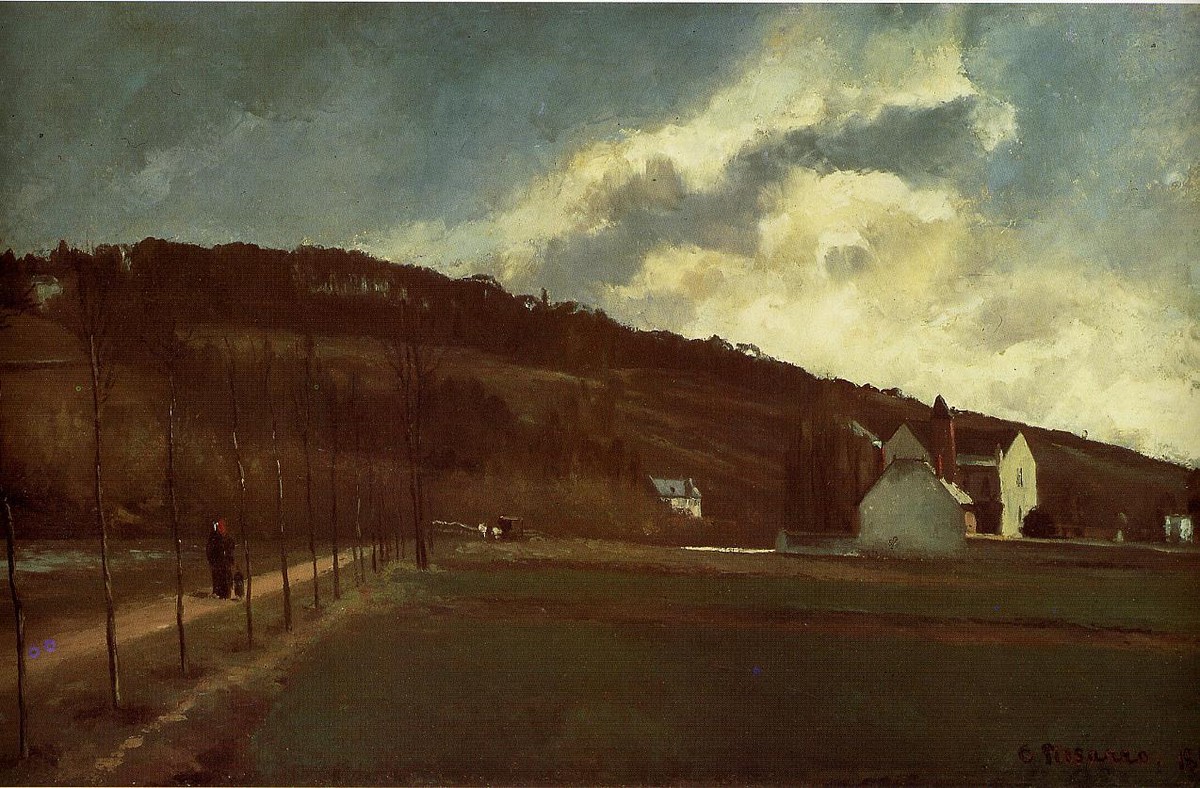 Banks of the river Marne in winter by Camille Pissarro