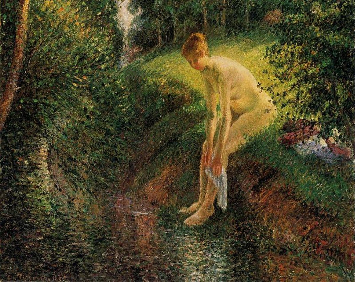 Bather in the Woods by Camille Pissarro