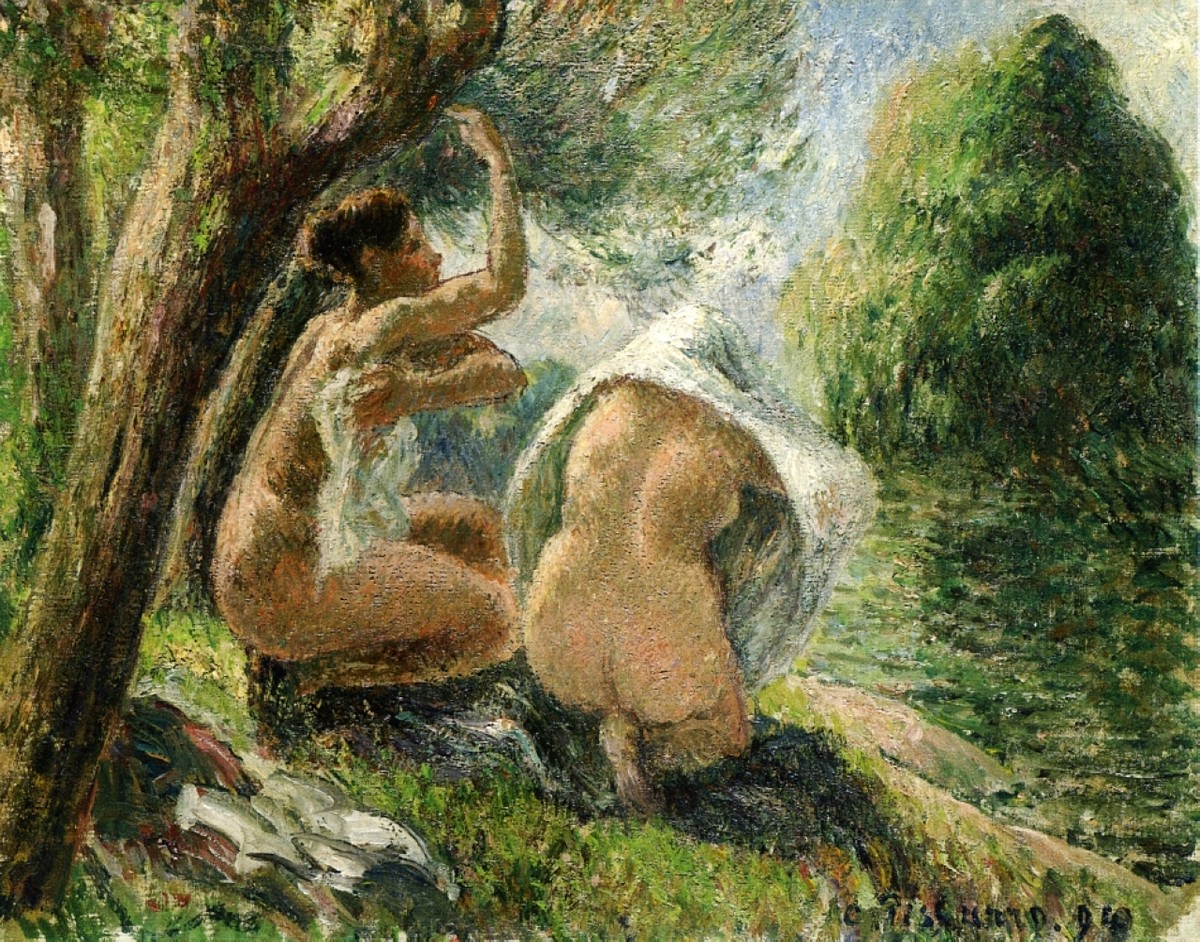 Bathers 3 by Camille Pissarro