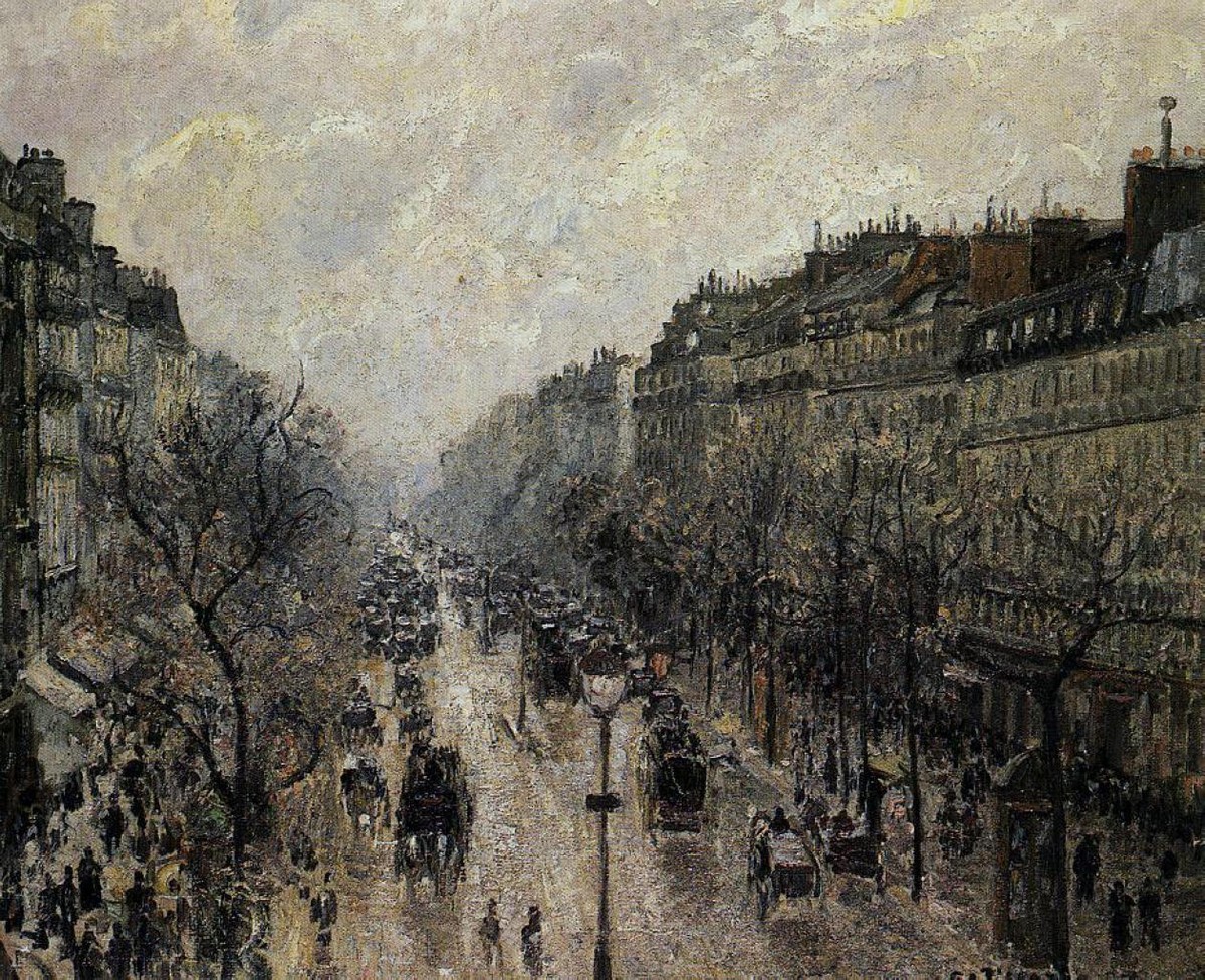 Boulevard Montmartre Foggy Morning by Camille Pissarro