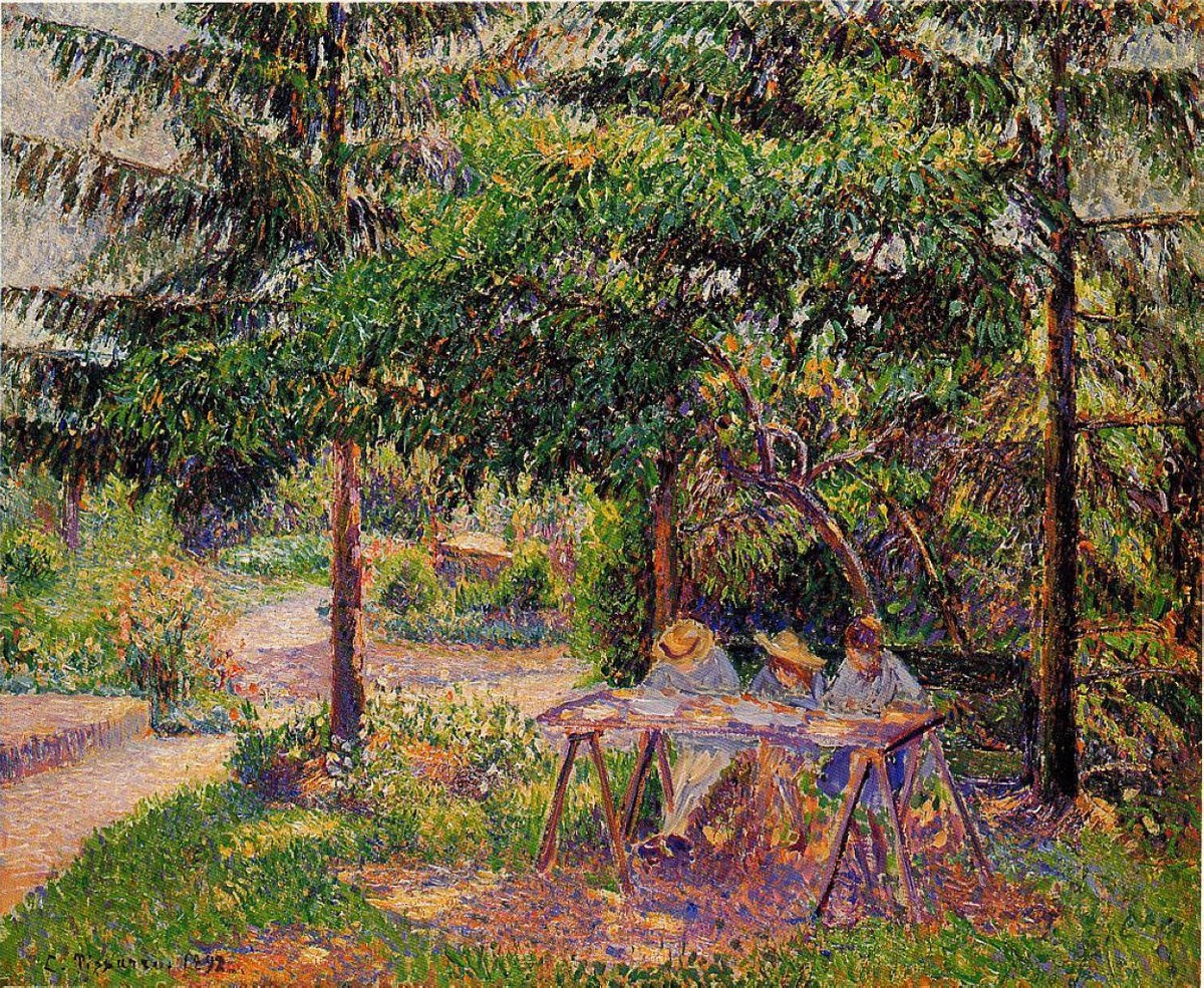 Children in a Garden at Eragny by Camille Pissarro
