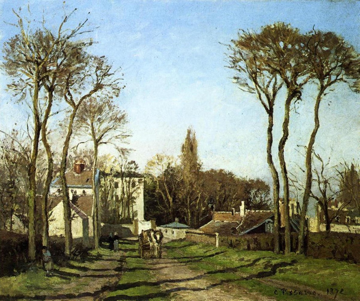 Entrance to the Village of Voisins, Yvelines by Camille Pissarro
