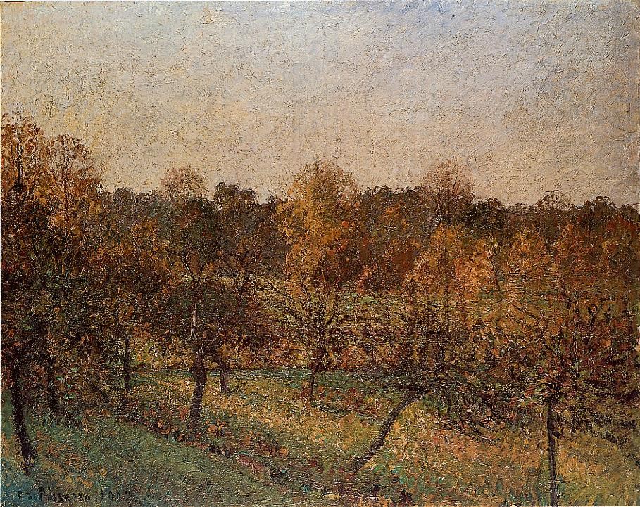 Sunset at Eragny by Camille Pissarro