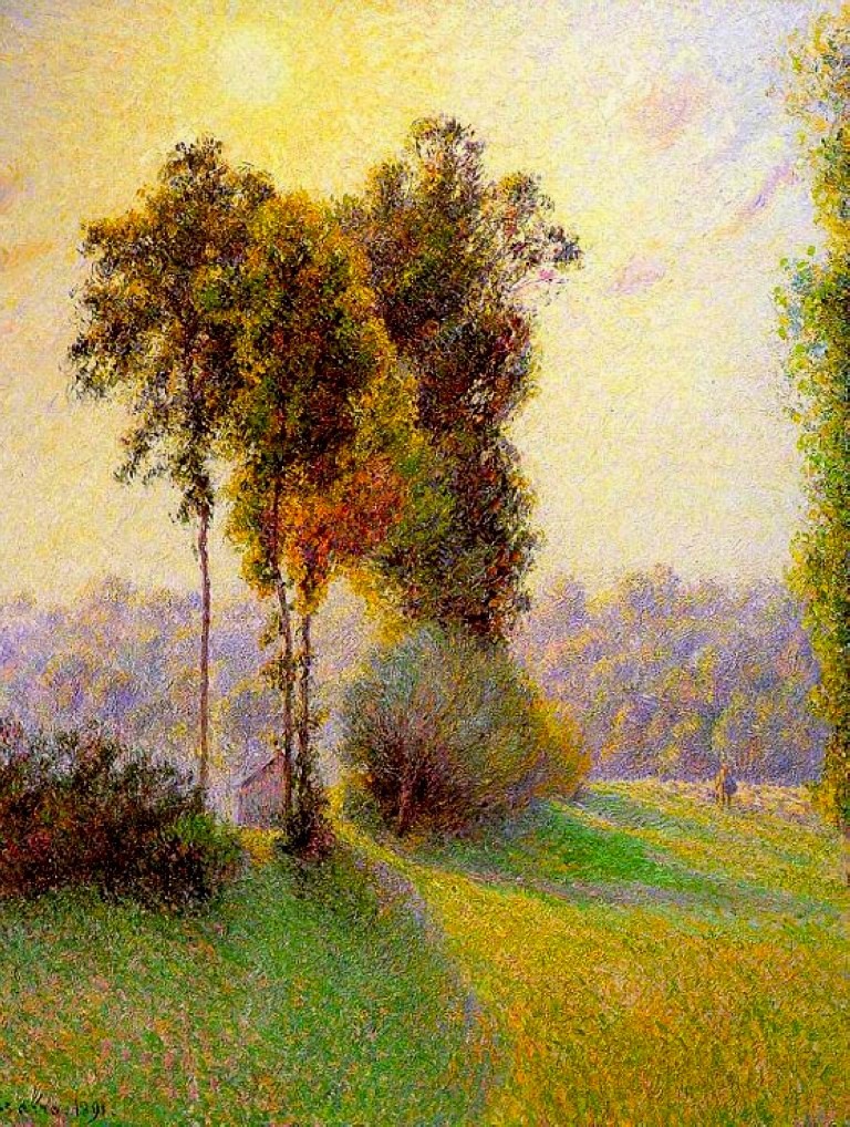 Sunset at Sent Charlez. Eragny by Camille Pissarro