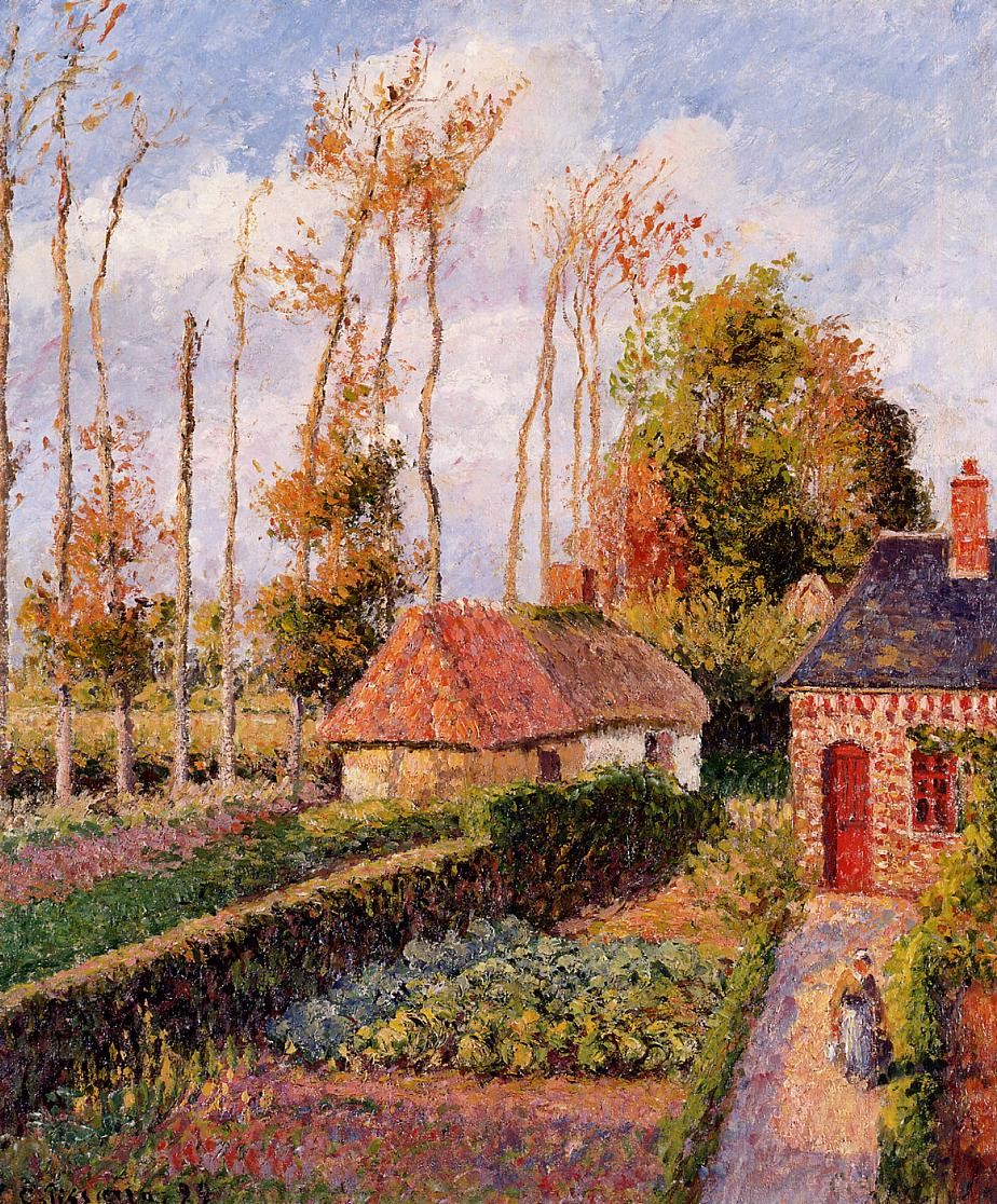 Varengeville, Sunset by Camille Pissarro