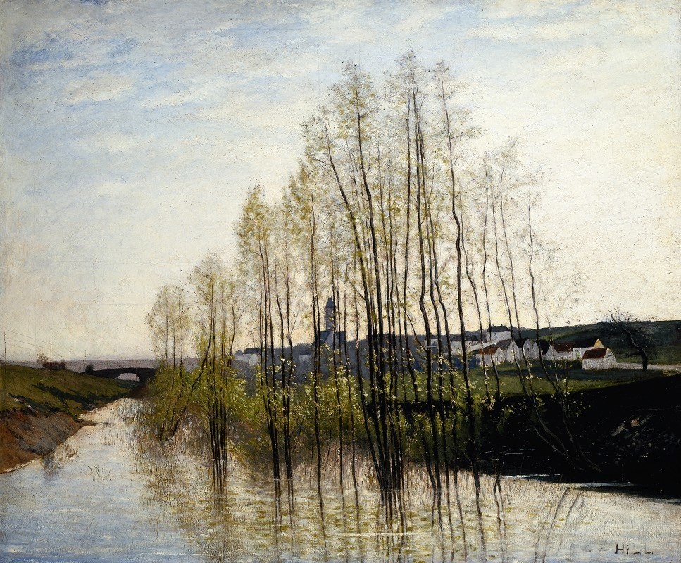 River Landscape, Champagne by Carl Fredrik Hill