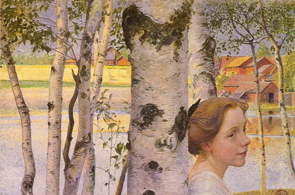 Lisbeth at the birch grove by Carl Larsson
