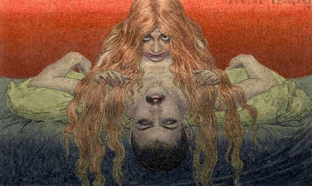 Chrysis Taking a Lover by Carlos Schwabe