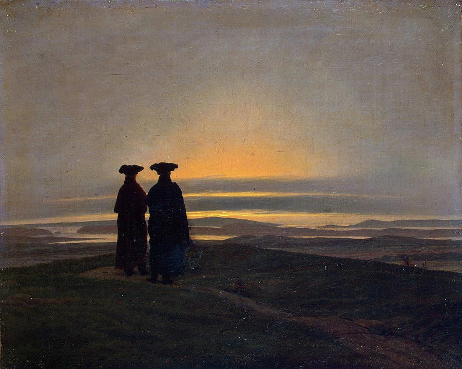 Evening Landscape with Two Men by Caspar David Friedrich