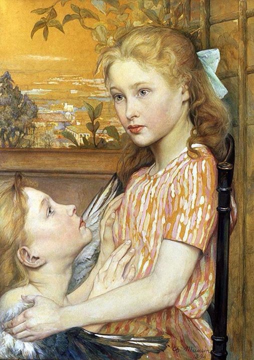 A Girl With Her Guardian Angel by Charles Maurin