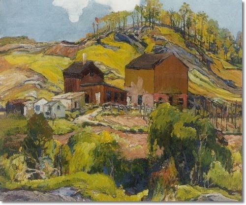 Hilly Landscape with Houses by Charles Reiffel
