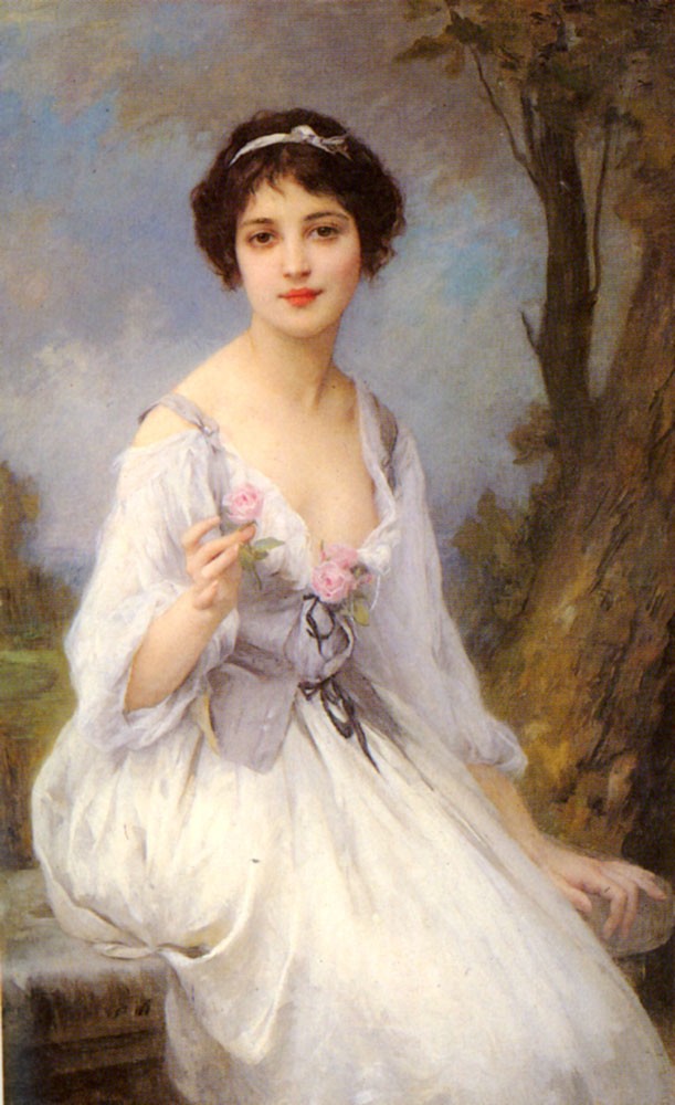 The Pink Rose by Charles-Amable Lenoir