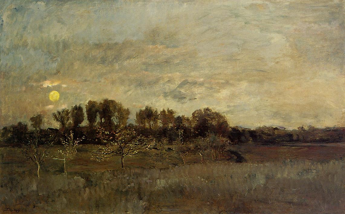 The Orchard at Sunset by Charles-Francois Daubigny