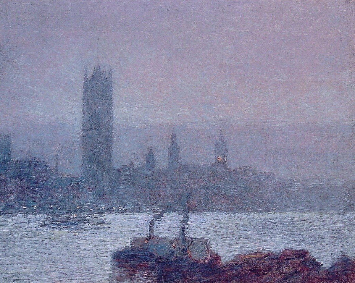 Houses of Parliament, Early Evening by Childe Hassam
